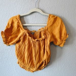 Charlotte Russe yellow off the shoulder top